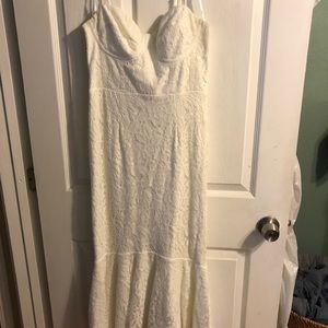 Lulus white lace trumpet dress